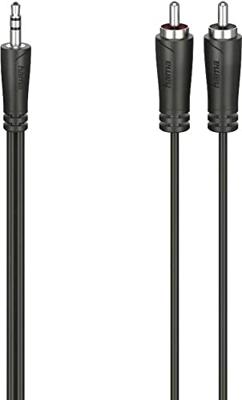 Hama Audiokabel, 3,5-mm-jack-stekker - 2 cinch-stekker, stereo, 5,0 m Mini jack kabel Zwart
