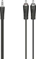 Hama Audiokabel, 3,5-mm-jack-stekker - 2 cinch-stekker, stereo, 5,0 m Mini jack kabel Zwart - thumbnail