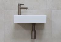 Mueller Mini Rhea 36x18x9cm fonteinset mat wit met oud ijzerkleurige kraan links - thumbnail