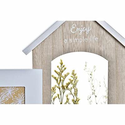 Fotolijsten DKD Home Decor Hout Bloem Natuurlijk (42 x 7 x 29 cm) (2 Stuks)