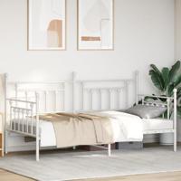 Bedframe voor een daybed met hoofdeinde Wit 90 x 200 cm Staal - thumbnail