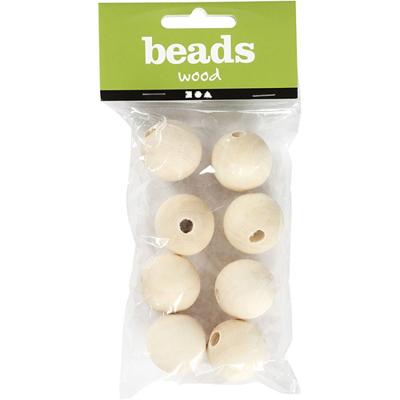 Creativ Company Houten kralen ø 25mm, 8st.