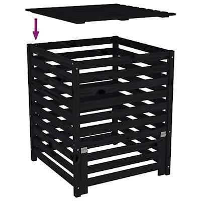 VidaXL Compostbak 82,5x82,5x99,5 cm massief grenenhout zwart