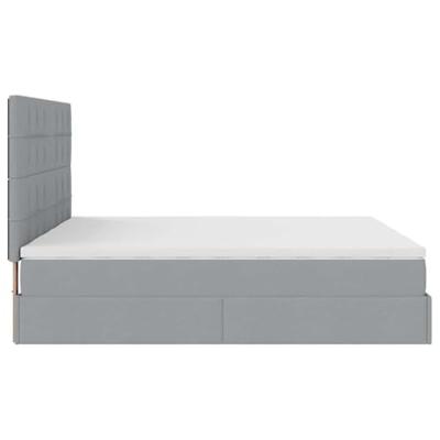 Ottoman bed met matrassen 200x200cm stof lichtgrijs