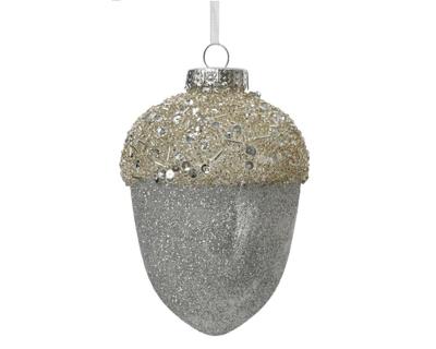 Kersthanger dennenappel 12,5 cm zilver Kersthanger dennenappel 12,5 cm zilver