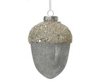 Kersthanger dennenappel 12,5 cm zilver - thumbnail