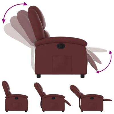 Fauteuil verstelbaar kunstleer wijnrood