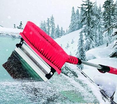 IWH IJskrabber / sneeuwbezem Uittrekbaar, Met sneeuwschuiver Zwart, Rood