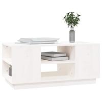 Salontafel 90x49x40,5 cm massief grenenhout wit - thumbnail