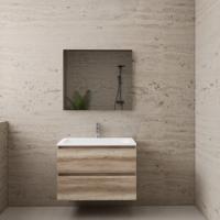 ACTIE BWS Badmeubel | Paris | Canyon Oak 80 cm | Hoogglans Wit Wastafel | 1 Kraangat - thumbnail