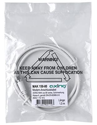 Axing Satelliet Aansluitkabel [1x F-stekker - 1x F-stekker] 3.50 m 85 dB Wit