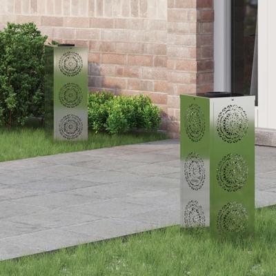 VidaXL Solar led pad licht 2 pcs zilver gegalvaniseerd staal