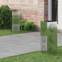 VidaXL Solar led pad licht 2 pcs zilver gegalvaniseerd staal - thumbnail