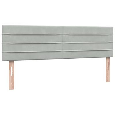 Boxspring met matras fluweel lichtgrijs 160x220 cm