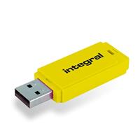 Integral Neon USB 2.0 stick, 32 GB, geel - thumbnail