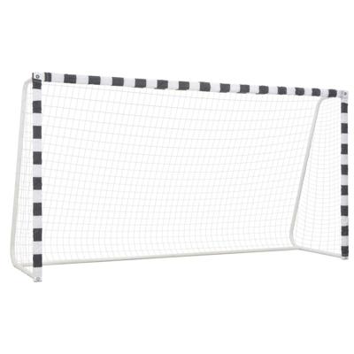 VidaXL Voetbaldoel 300x160x90 cm metaal zwart en wit VidaXL Voetbaldoel 300x160x90 cm metaal zwart en wit