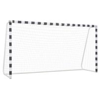 VidaXL Voetbaldoel 300x160x90 cm metaal zwart en wit - thumbnail