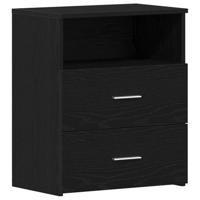 Nachtkast met lade Zwart eiken 50 x 32 x 60cm Bewerkt hout - thumbnail