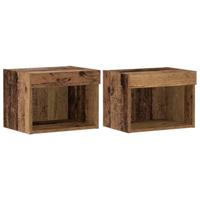 TV-kast 2 pcs Oud hout 40 x 30 x 30 cm Bewerkt hout - thumbnail
