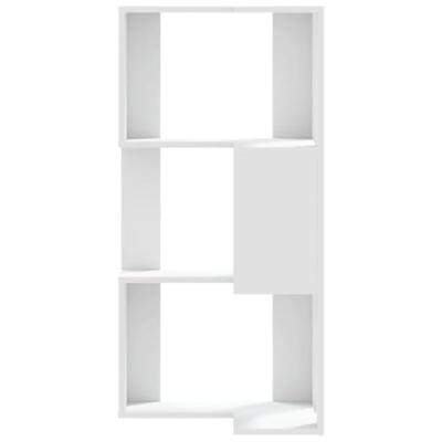 Boekenkast 3-laags hoek 50x50x102 cm bewerkt hout wit - thumbnail