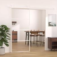 VidaXL Schuifdeur 90x205 cm esg-glas en aluminium wit - thumbnail