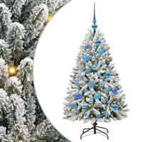 Kunstkerstboom met 150 LED Groen en Wit 120 cm PVC en Metaal - thumbnail