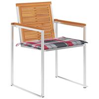 Tuinstoelen 8 st met kussens massief acaciahout - thumbnail