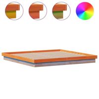Bedframe met LED massief grenenhout wasbruin 200x200 cm - thumbnail