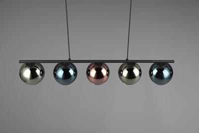 Trio Design hanglampSheldon zwart met smoke glas - R31305017