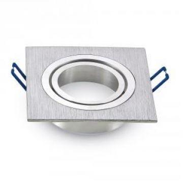 V-Tac Inbouw spot verstelbaar 50mm vierkant geborsteld aluminium - 5013376