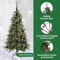 VidaXL Kunstmatige inklapbare kerstboom groen 120 cm pe en pvc - thumbnail