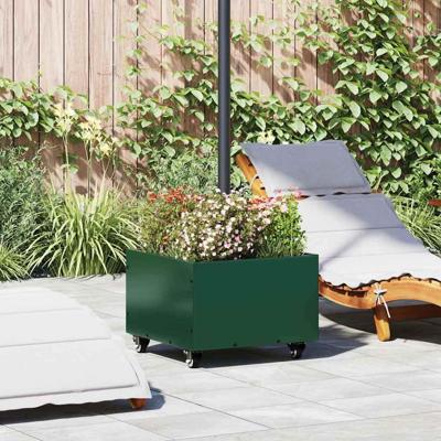 Parasolbasis met plantenbak Groen 45 x 45 x 45 cm Staal