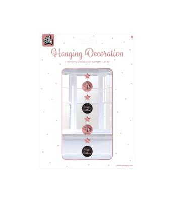 Hangdecoratie 18 Jaar Roségoud/Zwart (1,2m)