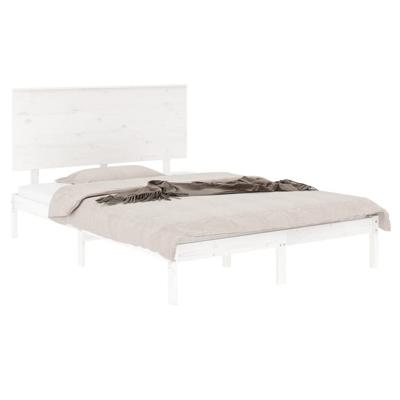 Bedframe zonder matras massief grenenhout wit 140x200 cm