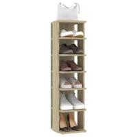 Schoenenkasten 2 st 27,5x27x102 cm sonoma eikenkleurig - thumbnail