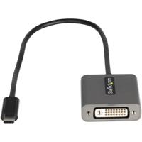 Adapter USB C naar DVI Startech CDP2DVIEC Zwart Zilverkleurig Zwart/Zilverkleurig - thumbnail