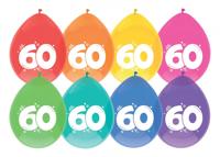 Ballonnen 60 jaar pak a 8 stuks - thumbnail