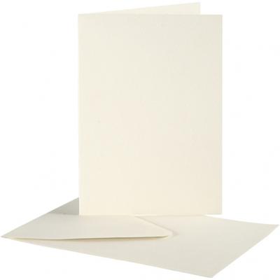 Creativ Company Kaarten & enveloppen, afmeting kaart 10,5x15 cm, afmeting envelop 11,5x16,5 cm, off-white, 10 set/ 1 doos
