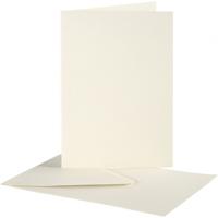 Creativ Company Kaarten & enveloppen, afmeting kaart 10,5x15 cm, afmeting envelop 11,5x16,5 cm, off-white, 10 set/ 1 doos - thumbnail