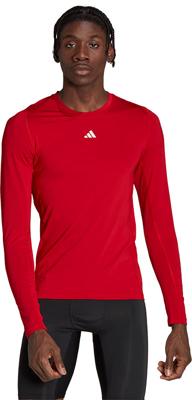 adidas TechFit Ondershirt Lange Mouwen Rood Grijs