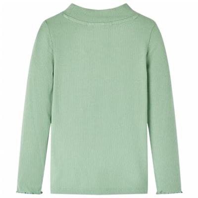VidaXL Kindershirt met lange mouwen lage col 140 donkermintkleurig