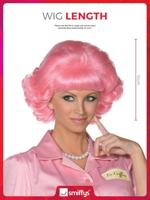 Frenchy Grease pruik pink - thumbnail