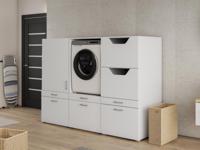 Kast WASHING 1 machine met 2 kasten MEDIUM wit - thumbnail