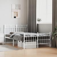 Bedframe met hoofd- en voeteneinde metaal wit 120x200 cm - thumbnail
