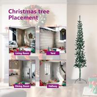 Kunstkerstboom half met standaard smal 150 cm groen - thumbnail