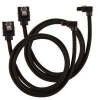Corsair Premium SATA3-kabel, schuin/recht (6Gbps, 60 cm 90 graden), met ommanteling, zwart - thumbnail