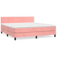Boxspring met matras fluweel roze 180x200 cm - thumbnail