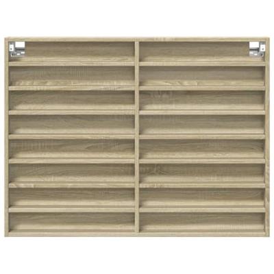Vitrinekast 100x8,5x75 cm bewerkt hout sonoma eikenkleurig Vitrinekast 100x8,5x75 cm bewerkt hout sonoma eikenkleurig
