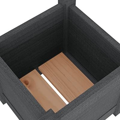 VidaXL Plantenbakken 2 st 31x31x31 cm massief grenenhout grijs