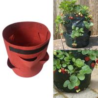 3 zakken 18L/5 gallon niet-geweven vilt aardbei plant tas grootte: 23X28cm (rood) - thumbnail